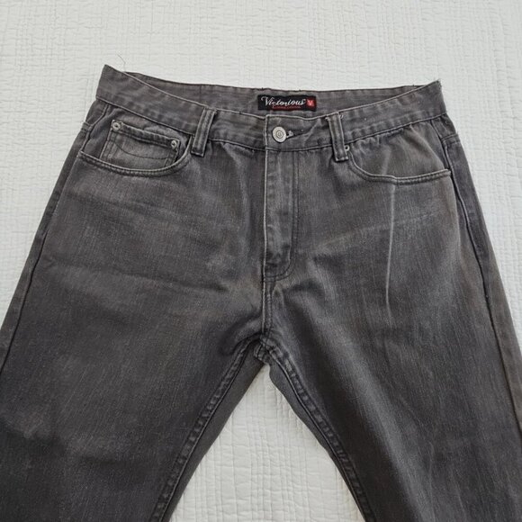 Victorious Premium Collection Jeans Men's W38 L26 Grey Straight Leg Regular Fit - Picture 6 of 15